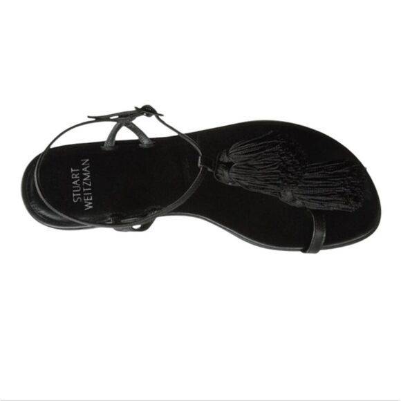 Stuart Weitzman leather tassel ankle strap sandal - Picture 3 of 10